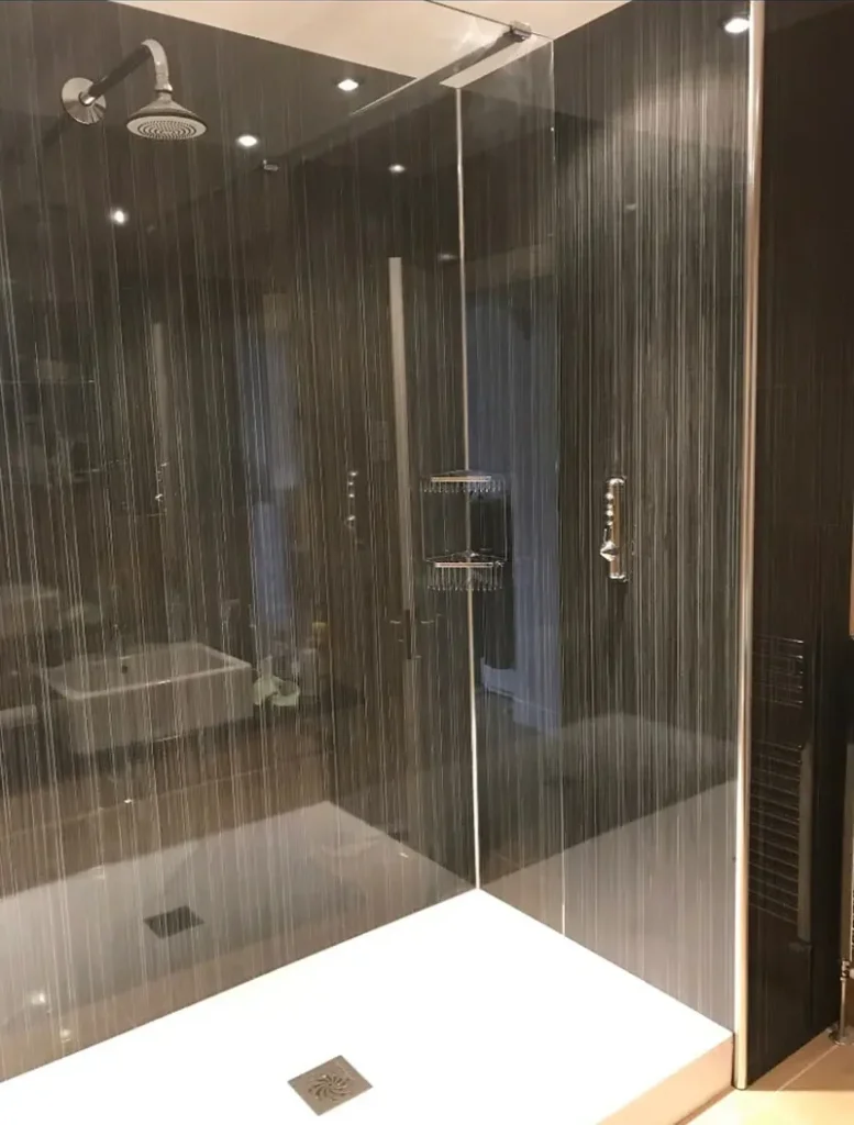 Grey modern fitted shower