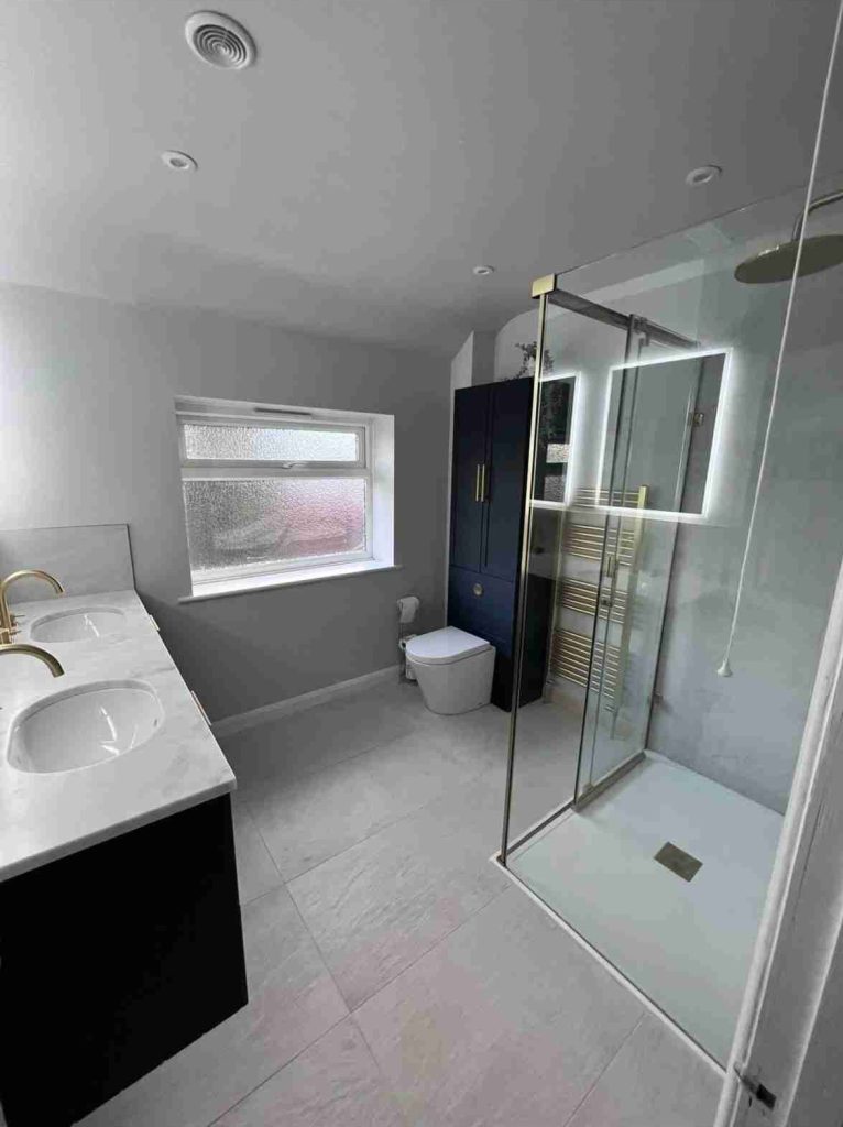 Langton Green Shower Room with expert tiling